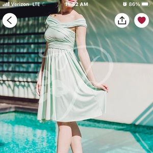 Short sleeve hem  wrap bridesmaid dress